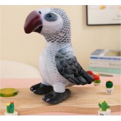 LeanToys Maskotka Pluszowa Papuga Szara 20 cm Mīkstās rotaļlietas