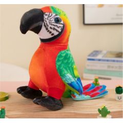 LeanToys Maskotka Pluszowa Papuga Czerwona 20 cm Mīkstās rotaļlietas