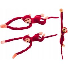 LeanToys Maskotka Pluszowa Małpka z Dźwiękiem Czerwona 80 cm Mīkstās rotaļlietas