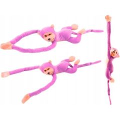LeanToys Maskotka Pluszowa Małpka z Dźwiękiem Różowa 80 cm Mīkstās rotaļlietas