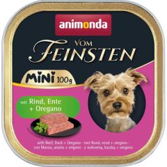 ANIMONDA Vom Feinsten Adult Mini Beef, duck and oregano - wet dog food - 100g