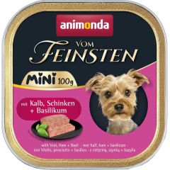 ANIMONDA Vom Feinsten Adult Mini Veal, ham and basil - wet dog food - 100g