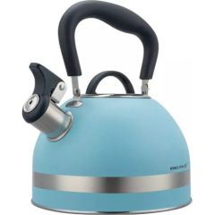 Tējkanna ar svilpi, 1,8L, nerūsējošais tērauds, zils, KINGHoff. Tējkannas (elektriskās)
