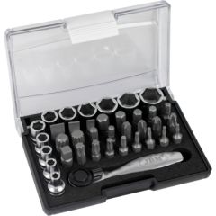 Instrumentu komplekts 1/4" ar mini sprūdrata atslēgu 38gab., JBM