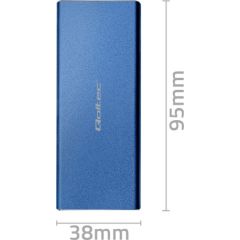 Qoltec 51832 Enclosure | M.2 SSD drive | SATA | NGFF| USB 3.0 | Super speed 5Gb/s | 2TB | Blue Korpusi ārējiem HDD, SSD