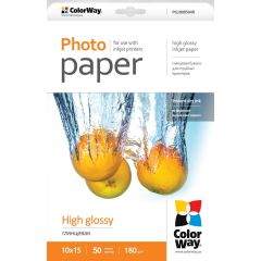 ColorWay High Glossy Photo Paper, 50 Sheets, 10x15, 180 g/m² Foto ķīmija un papīrs 