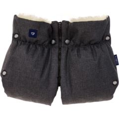 Ratiņu cimdi-mufta WOOL Melange Graphite M-040 Womar