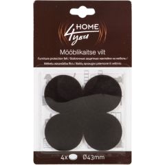 Mēbeļu aizsardzība filcs D43mm x 4gab, melns
