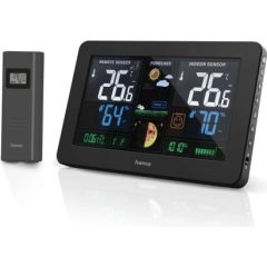 Hama 00186380 Weather station Premium Black Meteoroloģiskā stacija Meteoroloģiskās stacijas