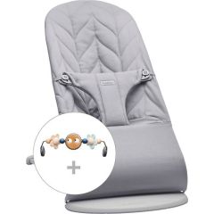 Krēsliņš BabyBjorn Bliss Woven Bundle + rotaļlieta, gaiši pelēks Šūpuļkrēsli