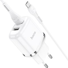 Charger Hoco N4 with 2 USB + MicroUSB (2.4A) white