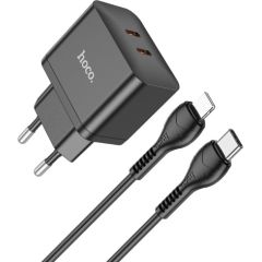 Charger Hoco N29 PD35W with 2 Type-C + Lightning black