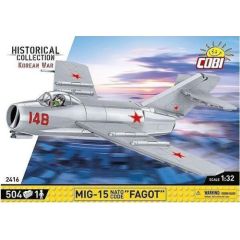 Cobi COBI 2416 Historical Collection Korean War Wojna w Korei Samolot myśliwski MIG-15 NATO CODE "FAGOT" 504 klocki Mašīnas un piederumi
