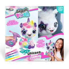 AIRBRUSH PLUSH Plīša DIY komplekts Vienradzis ar aerogrāfu, 25 cm