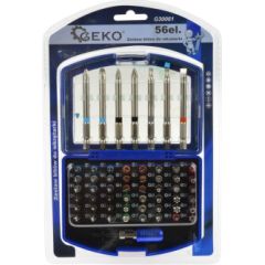 Skrūvgriežu uzgaļu komplekts Geko U30061; 56 gab. Piederumi urbjiem