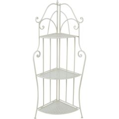 Stūra plaukts SANDY 39x39xH126cm, antīki balts Jaunumi -Dārzam