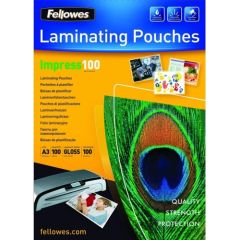 Fellowes 5452003 100 µ, A3, 100 pcs Laminating pouch