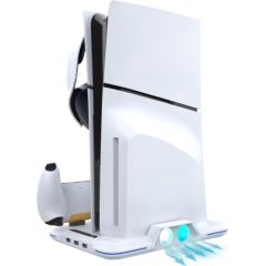 iPega P5S020W RGB Uzlādes Statīvs + Dzesēšana PS5 Spēļu Kontrollerim