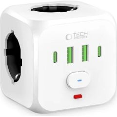 Tech-Protect power adapter PCL3X4 2xUSB/2xUSB-C, white Akumulatoru spēkstacijas