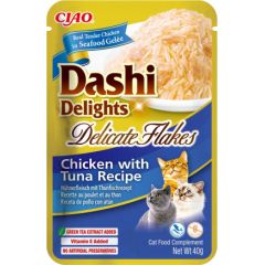 INABA CAT Dashi Delights Delicate Flakes Chicken with Tuna - cat treat - 40g Kaķu sausā barība