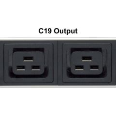Intellinet Vertical Rackmount 24-Output Power Distribution Unit (PDU), 20 x C13 & 4 x Output C19, Removable Power Cable, Rear C14 Input