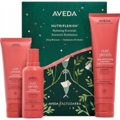 AVEDA_SET Nutriplenish Hydrating Essentials Deep Moisture Shampoo szampon nawilżający do włosów 100ml + Deep Moisture Conditioner odżywka nawilżająca do włosów 100ml +  odżywka do włosów bez spłukiwania 150ml