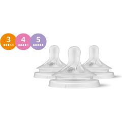 Philips Avent Natural SCY960/03 Response barošanas pudeļu silikona knupīšu komplekts 3gab Barošanas pudelītes