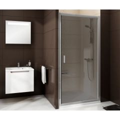 Ravak BLDP2-110 satin+glass Transparent bīdāmās dušas durvis