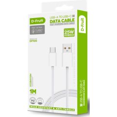 D-Fruit cable USB-A - USB-C 1m, white (DF105)