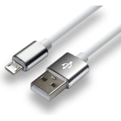 everActive cable USB 1m - White, silicone, quick charge, 2,4A - CBS-1MW