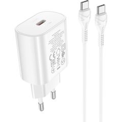 Charger Hoco N22 25W USB-C + USB-C to USB-C cable 1.0m white