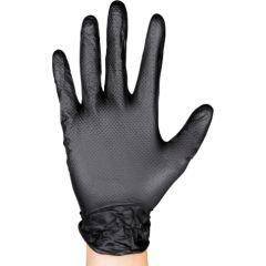 Vienreizlietojamie nitrila cimdi melni T.L7,0mil (100gab.) dimanta tekstūra, JBM Telpu tīrīšanas un uzkopšanas piederumi