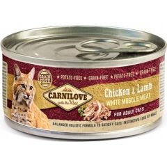 CARNILOVE Cat Chicken & Lamb White Muscle Meat – wet food for cats – 100 g