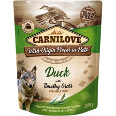 CARNILOVE Dog Pouch Duck & timothy grass - wet dog food - 300g Barība