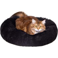 Suņu guļvieta Springos PA0161, 40 cm, plīša, melna
