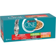 PURINA One Sterilcat Beef, salmon, chicken, turkey - wet cat food - 40x85g Kaķu konservi