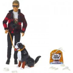 Adar Lelle Kevins (salecamās kājas un rokas) ar suņu (skaņa) 29 cm 499423 Lelles