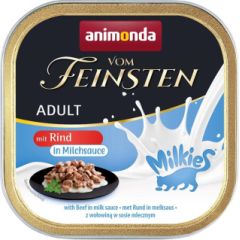 ANIMONDA Vom Feinsten Adult Milkies with Beef in Milk Sauce - Wet Cat Food - 100g Kaķu konservi
