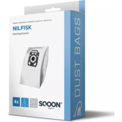 Auduma putekļu maisiņš SQOON 52096-4; Nilfisk King/Extreme 3-D; 4 gab. Putekļu sūceju maisi