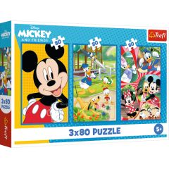 TREFL DISNEY MICKEY MOUSE Pužļu komplekts Mickey Mouse komanda, 3x80 gab. Puzles