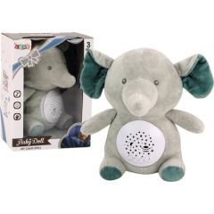 LeanToys Miś Słonik Usypiający Melodie Światła Projektor Gwiazd Siwy Mīkstās rotaļlietas