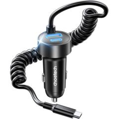 Choetech TC0030 65W 1C1A dual-port car charger with 1.2m spring cable