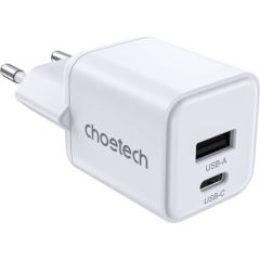 Wall Charger Choetech PD30W Dual ports 1C1A (White)