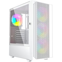 Gembird Fornax 4000W ARGB gaming ATX computer case, Midi Tower, backlight, White