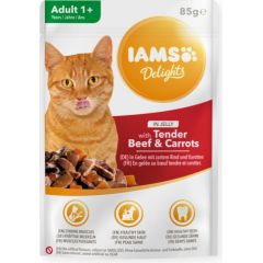 Eukanuba IAMS Delights Adult Beef with carrot in jelly- wet cat food - 85g
