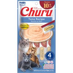 INABA CAT CHURU SENIOR TUNA przysmak dla kota 4x14g (56g) Kaķu sausā barība