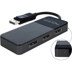 DeLOCK DisplayPort Splitter 1.4 1x DisplayPort> 3x DisplayPort (black, 30cm) Jaunumi - Datori