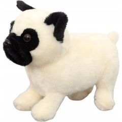 Leantoys Pluszowa Maskotka Przytulanka Pies Mops Biały 19cm Mīkstās rotaļlietas