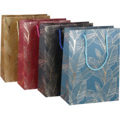 Dāvanu maisiņš LEAF M, 26x32x10cm, mix Dāvanu maisiņi 