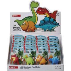 Emos LED lukturītis / atslēgu piekariņš, dinozauri ar skaņu, 3× LR54 24 gab.